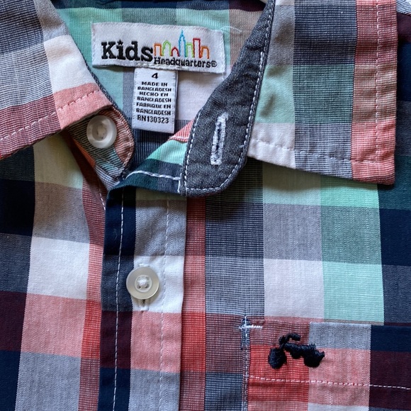 Plaid preppy button up and matching shorts size 4. - Picture 3 of 5